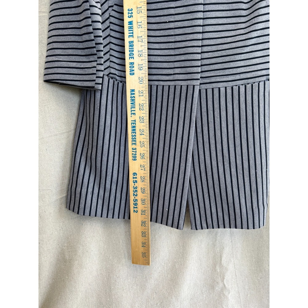 CAbi Women's Dappled Stripe Car Coat Jacket‎ Size Small Cotton Blend Navy Blue - Picture 11 of 12